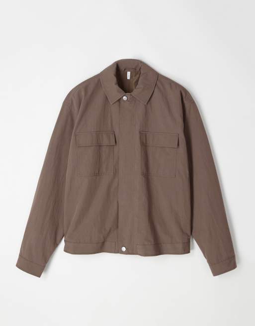 Chaqueta marrón estilo camisa de algodón y nailon de ASOS COLLECTIVE (parte de un conjunto), 5 de 6