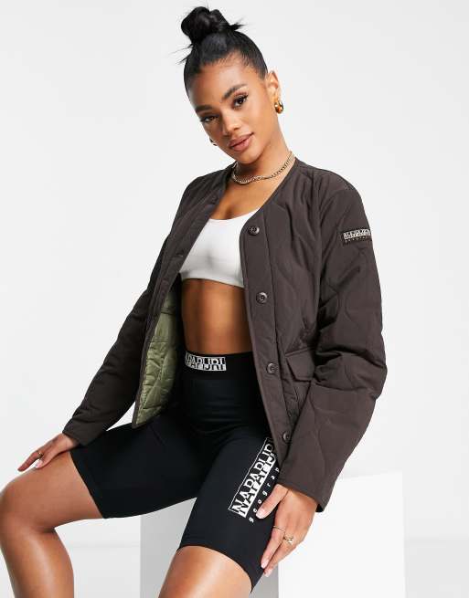 Chaqueta marrón ligera guateada A-Weather de Napapijri