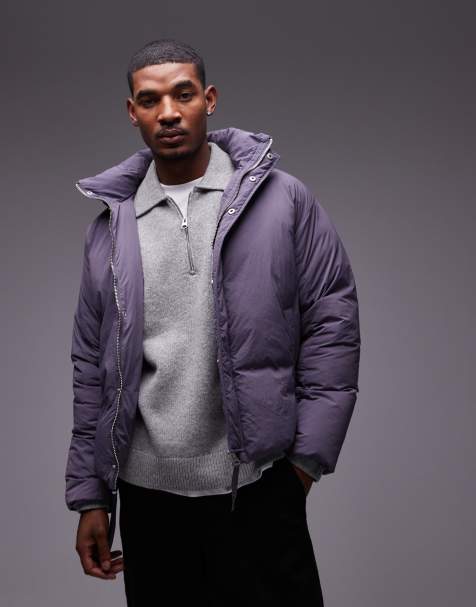 Chaqueta morada acolchada con solapas de Topman - view 1