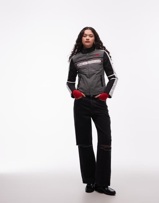 Chaqueta multicolor acolchada de estilo motocross de COLLUSION, 2 de 4