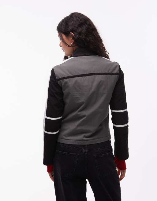 Chaqueta multicolor acolchada de estilo motocross de COLLUSION, 3 de 4