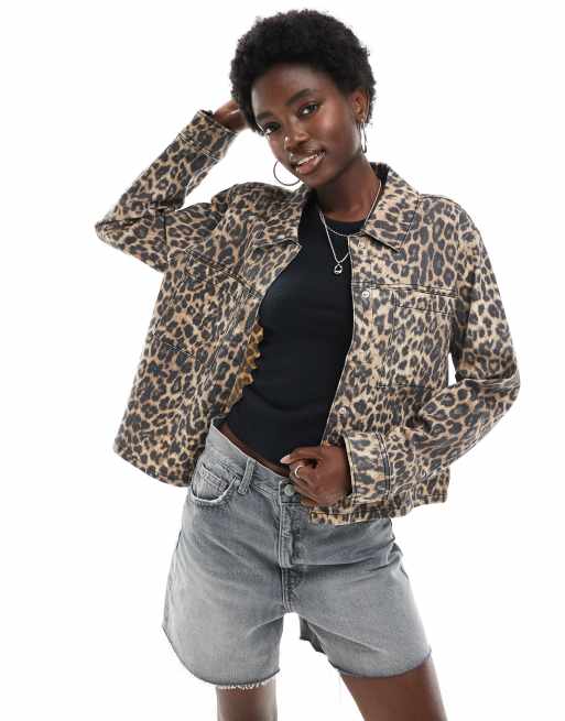 Chaqueta multicolor estilo camisa con estampado de leopardo de JJXX
