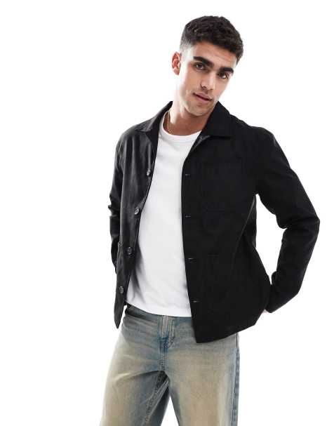 Chaqueta negra abotonada con solapas de Brave Soul - view 1