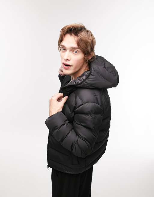 Chaqueta negra acolchada con capucha de Topman ClassicfuncenterShops