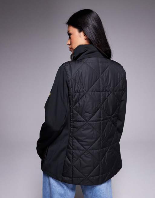Chaqueta negra acolchada con cremallera Kya de Barbour International , 2 de 4