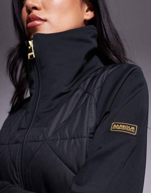 Chaqueta negra acolchada con cremallera Kya de Barbour International , 3 de 4