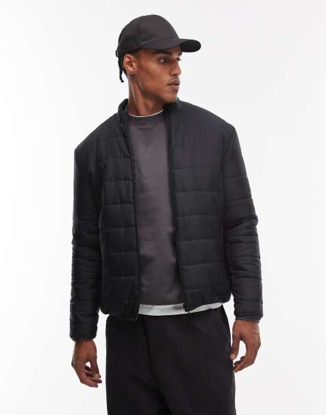 Chaqueta negra acolchada peakMAX™ de ASOS DESIGN - view 1