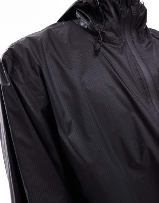Chaqueta negra con capucha de tejido antidesgarros ligero e impermeable Norton de Rains, 3 de 4