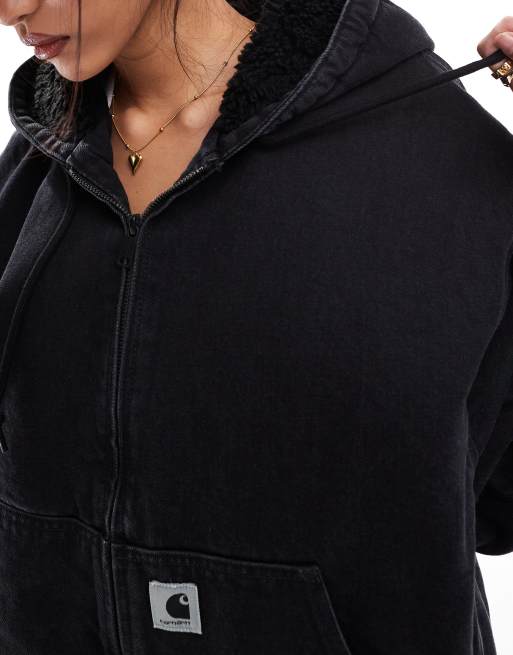 Chaqueta negra con capucha y cremallera Active OG de Carhartt WIP, 4 de 4