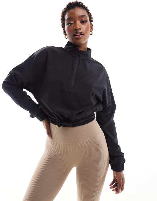 Chaqueta negra con cremallera corta de ASOS 4505 Running