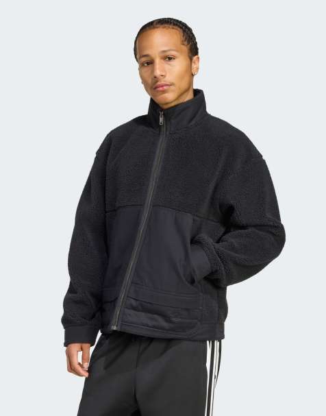 Chaqueta negra con cremallera de polar Premium Essentials de adidas Originals - view 1