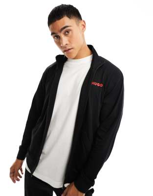 Chaqueta negra con cremallera Linked de HUGO Bodywear