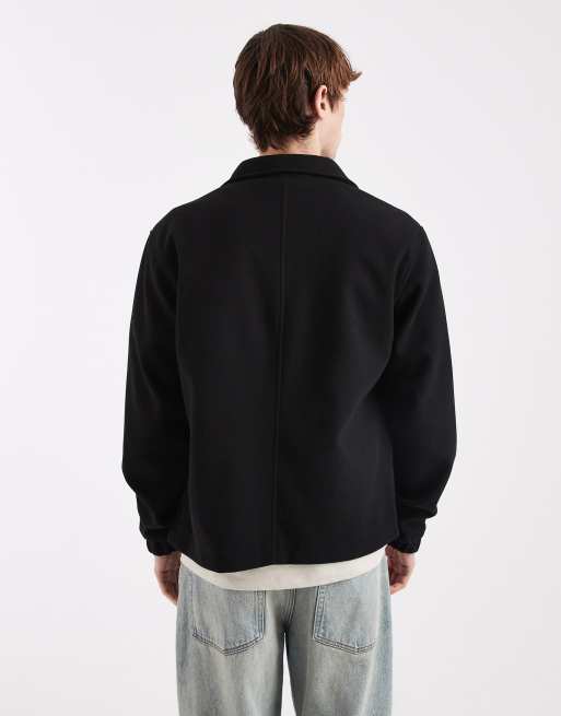 Chaqueta negra con cremallera y acabado cepillado de JJ Rebel, 3 de 5