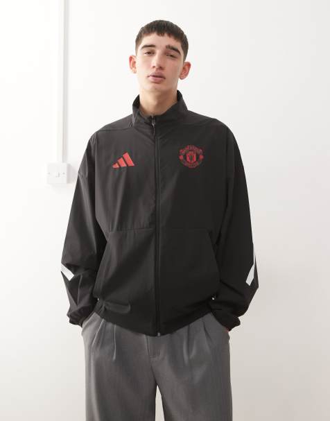 Chaqueta negra con diseño del Manchester United 25/26 Anthem de adidas Football - view 1