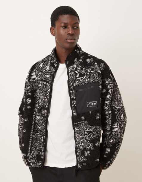 Chaqueta negra con estampado de cachemir de borreguito Fenta Perla de Alma De Ace - view 1