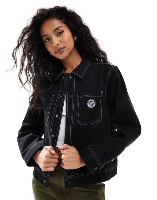 Chaqueta negra con pespuntes en contraste Ornate Sun de Santa Cruz