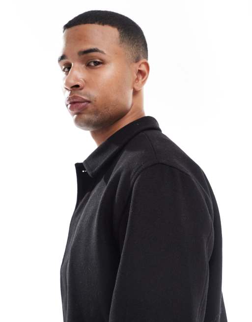 Chaqueta negra de corte cuadrado de mezcla de lana de Jack & Jones, 5 de 5