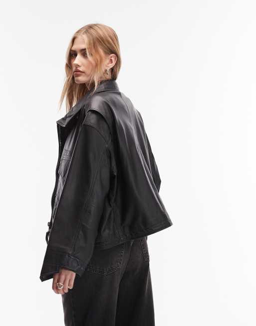 Chaqueta negra de cuero Clay de AllSaints , 4 de 4