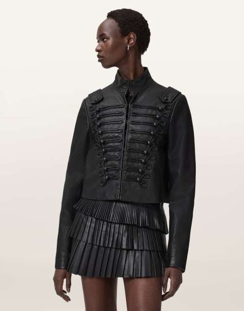 Chaqueta negra de cuero Rummy de AllSaints - view 1