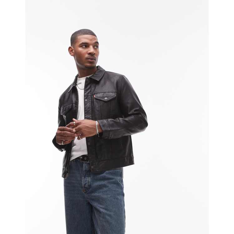 Chamarra Negra Chamarras De Piel Levis Para Hombre Chaqueta Negra