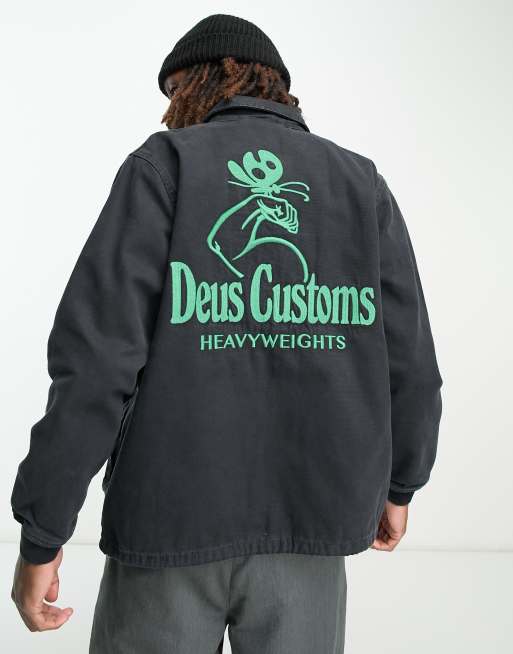Chaqueta negra de estilo entrenador de tejido grueso de Deus Ex Machina