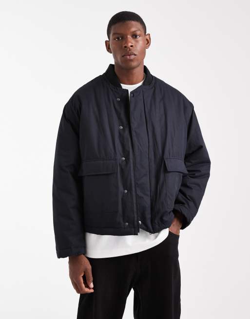 Chaqueta negra de estilo entrenador extragrande de ASOS DESIGN, 2 de 5
