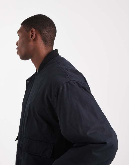 Chaqueta negra de estilo entrenador extragrande de ASOS DESIGN, 4 de 5