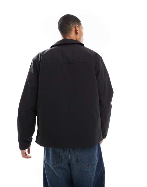 Chaqueta negra de estilo entrenados acolchada con cremallera de Jack & Jones, 4 de 4