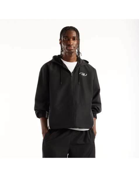 Chaqueta negra de tejido liso Trackside de New Balance - view 1