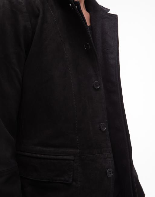 Chaqueta negra estilo americana de cuero Survey de AllSaints, 5 de 5