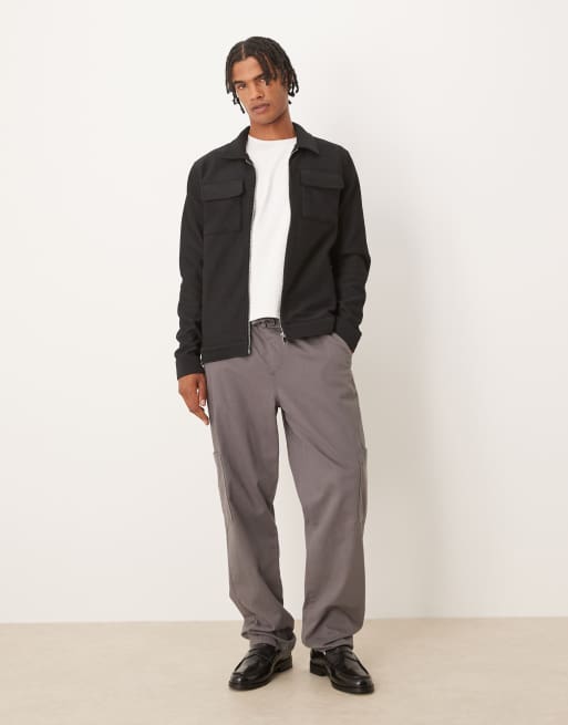 Chaqueta negra estilo camisa con bolsillo de parche de Brave Soul, 2 de 5