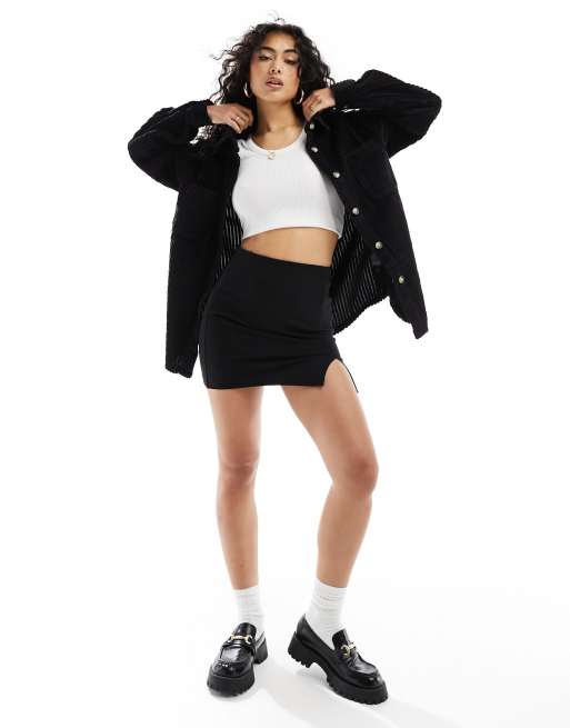 Chaqueta negra estilo camisa de pana gruesa de ASOS DESIGN, 2 de 4