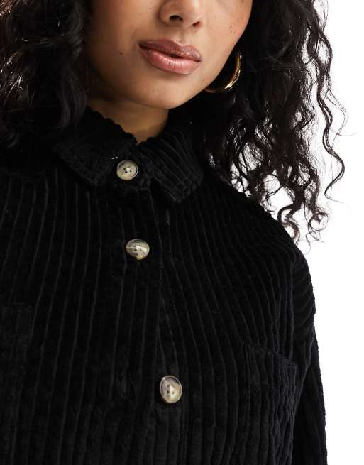 Chaqueta negra estilo camisa de pana gruesa de ASOS DESIGN, 3 de 4
