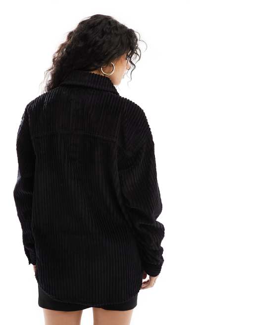 Chaqueta negra estilo camisa de pana gruesa de ASOS DESIGN, 4 de 4