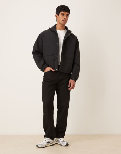 Chaqueta negra extragrande con cuello alzado de ASOS DESIGN, 2 de 5