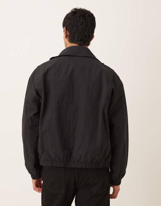Chaqueta negra extragrande con cuello alzado de ASOS DESIGN, 3 de 5