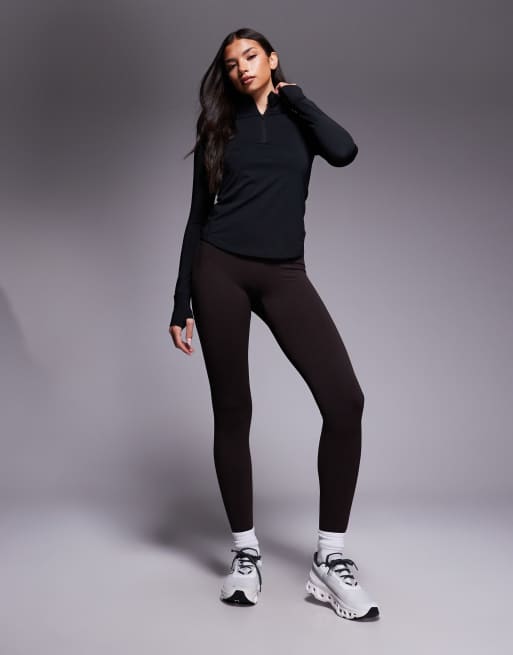 Chaqueta negra térmica para correr con cremallera corta Icon de 4505, 4 de 4