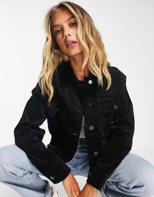 Chaqueta negra utilitaria de pana Eisha de In Wear