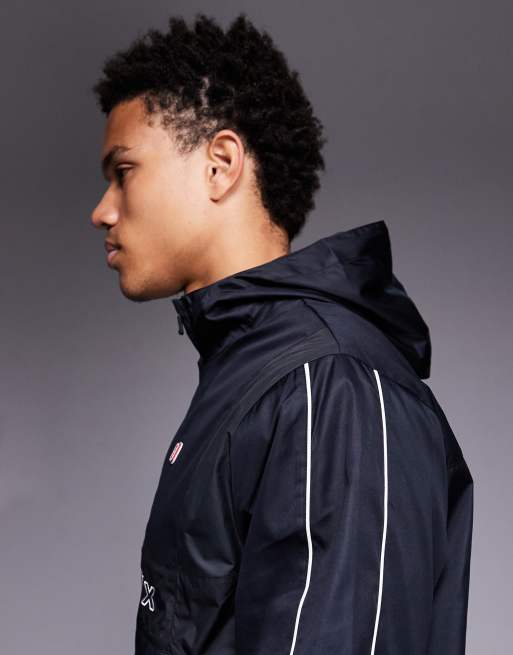 Chaqueta negra y gris con media cremallera de tejido liso Shox de Nike, 4 de 5