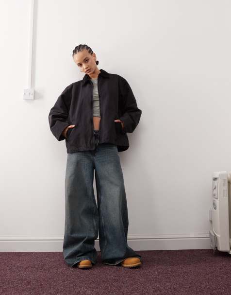 Chaqueta negro lavado de lona Belle Barn de Weekday - view 1