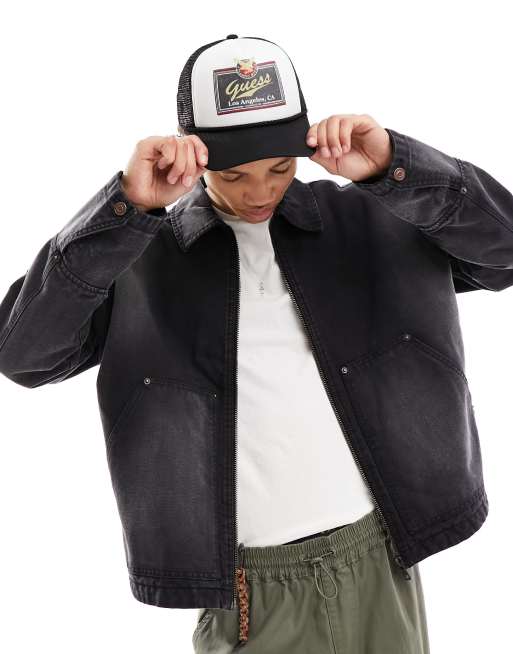 Chaqueta negro lavado holgada con bolsillos delanteros Alvaro de Weekday, 2 de 4