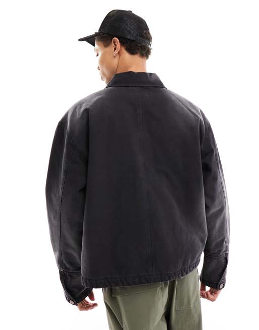 Chaqueta negro lavado holgada con bolsillos delanteros Alvaro de Weekday, 4 de 4