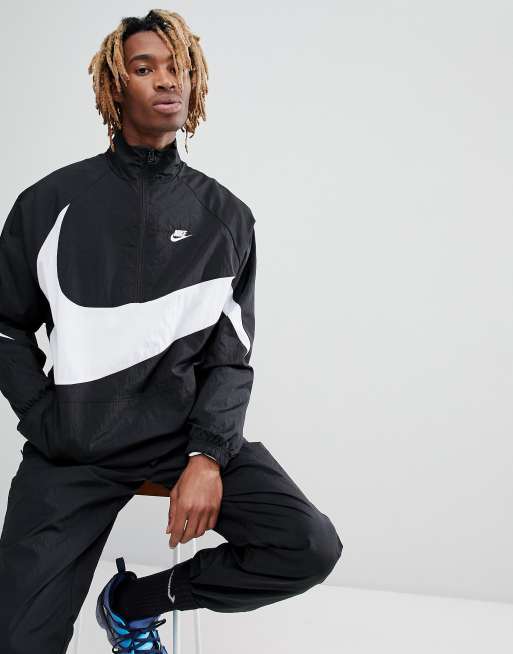 repetición por otra parte, invernadero Chaqueta plegable negra con media cremallera y logo grande Vaporwave de Nike  | ASOS