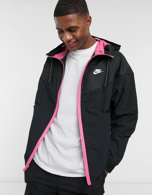 La Iglesia encuesta Prueba Chaqueta plegable reversible en negro y rosa Concrete Jungle de Nike | ASOS