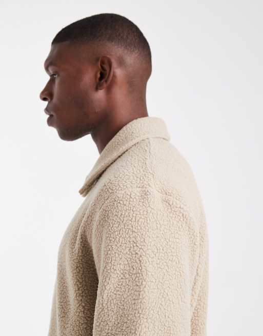 Chaqueta polar beis con cremallera de Jack & Jones, 4 de 5