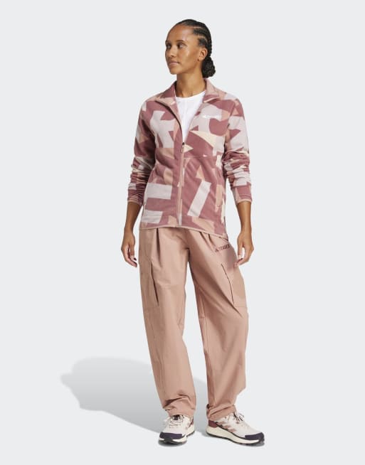 Chaqueta polar beis maravilla y burdeos con cremallera y diseño estampado Terrex Multi de adidas, 2 de 4