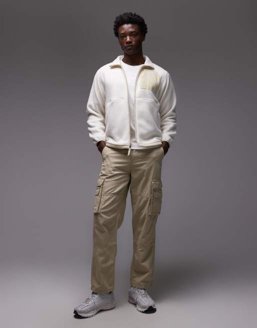 Chaqueta polar blanco hueso con diseño color block y cremallera de tejido grueso Yumiori Off Peak de The North Face, 2 de 5