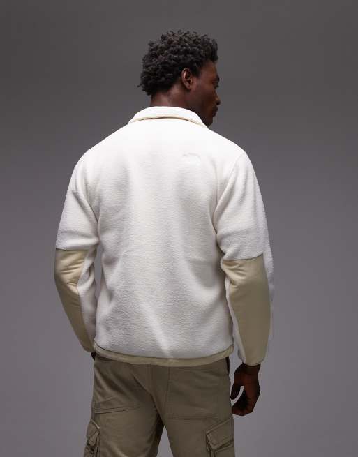 Chaqueta polar blanco hueso con diseño color block y cremallera de tejido grueso Yumiori Off Peak de The North Face, 3 de 5