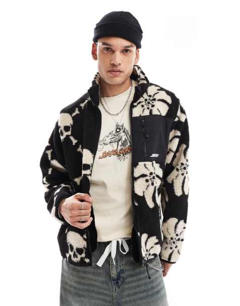 Chaqueta polar negra con estampado de calaveras Meyer de Santa Cruz - view 1