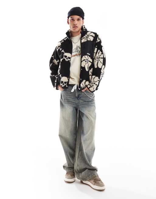 Chaqueta polar negra con estampado de calaveras Meyer de Santa Cruz, 2 de 4